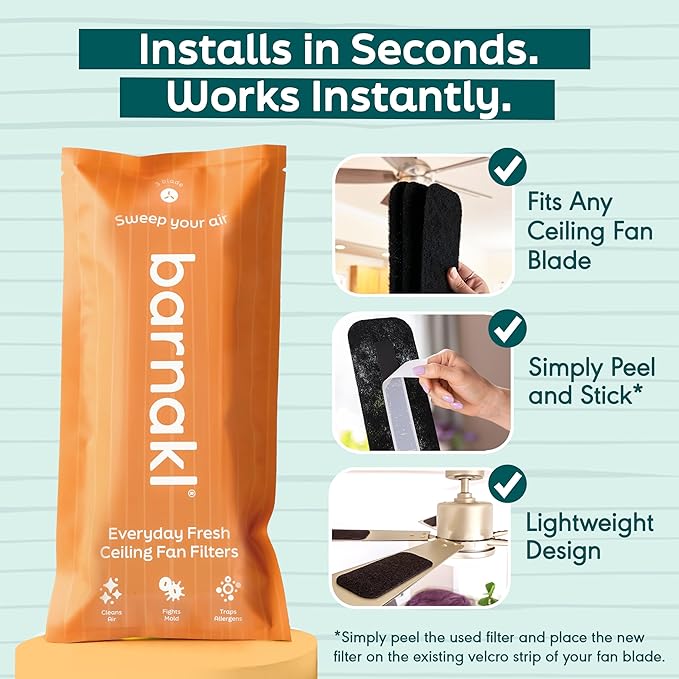 Ceiling Fan Air Filter Pads Trap Dust & Bad Smells